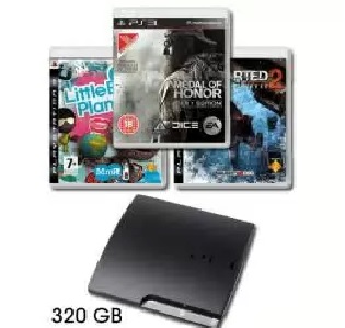 Sony PS3 320GB Slim with LittleBigPlanet, Unharted 2 Platinum. and Medal of Honor